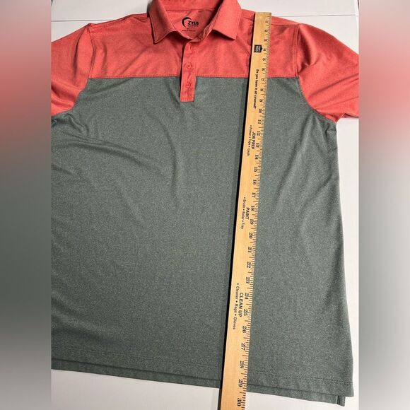 Zyia Active Red Gray Performance Polo Mens XL - Picture 7 of 7